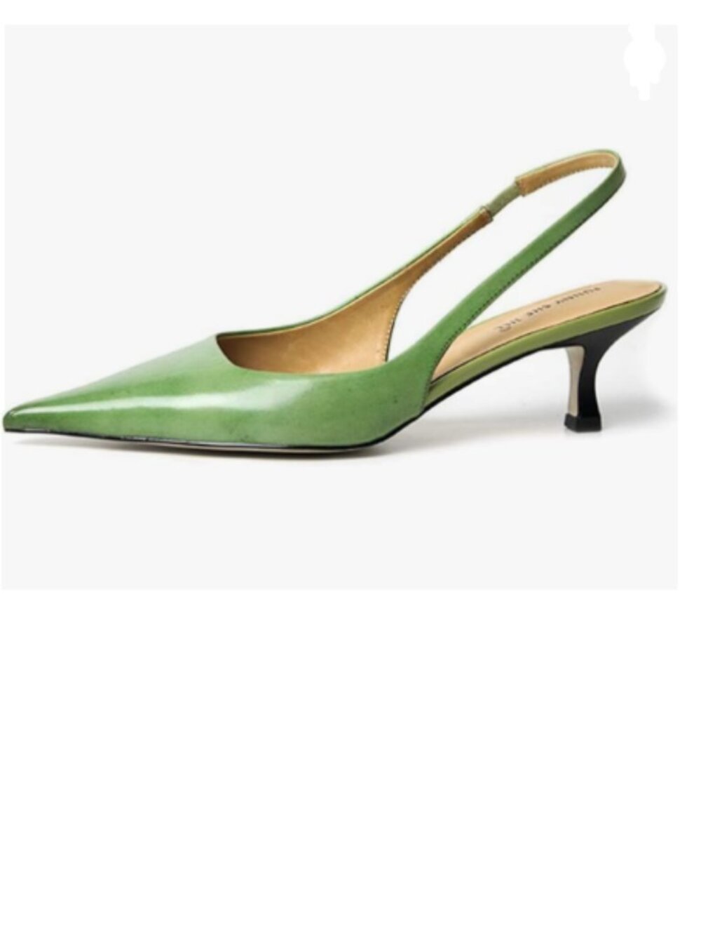 FSJ Green Kitten Heel Slingback Sandals Pointy Toe Sexy Pumps Party Shoes